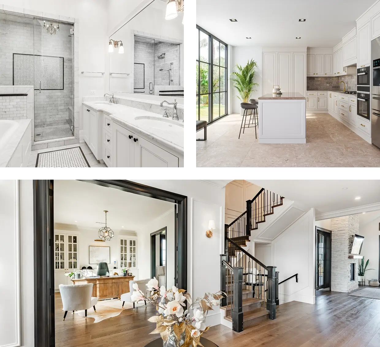 Modern home interiors with elegant decor.